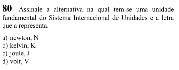 Enunciado da questão 80 de Física do EEAR 2023 (CFS 2)