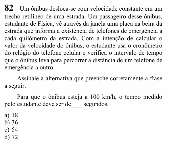 Enunciado da questão 82 de Física do EEAR 2023 (CFS 2)