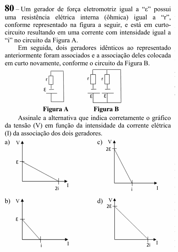 Enunciado da questão 80 de Física do EEAR 2024 (CFS 2)
