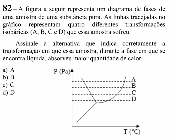 Enunciado da questão 82 de Física do EEAR 2024 (CFS 2)
