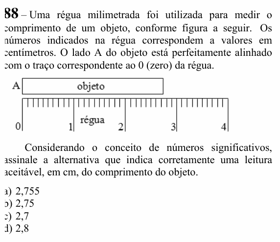 Enunciado da questão 88 de Física do EEAR 2024 (CFS 2)