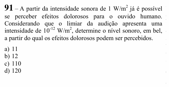 Enunciado da questão 91 de Física do EEAR 2024 (CFS 2)