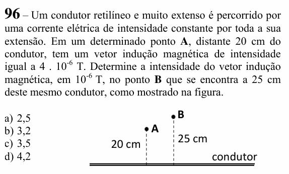 Enunciado da questão 96 de Física do EEAR 2024 (CFS 2)