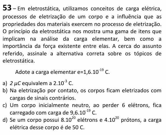 Enunciado da questão 53 de Física do EEAR 2025 (CFS 2)