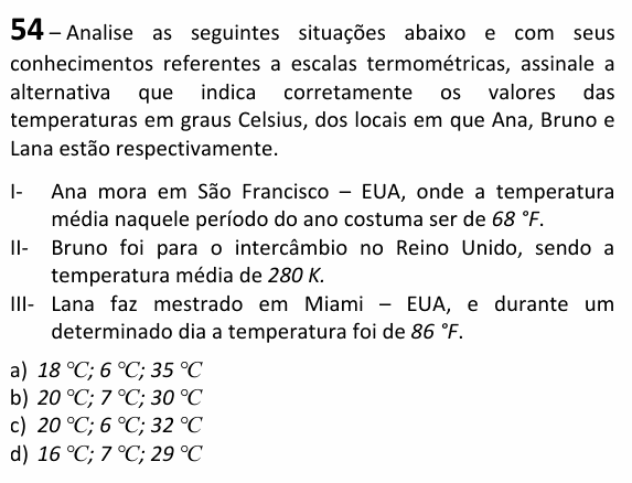 Enunciado da questão 54 de Física do EEAR 2025 (CFS 2)