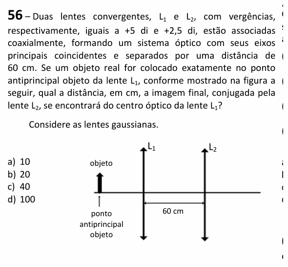 Enunciado da questão 56 de Física do EEAR 2025 (CFS 2)