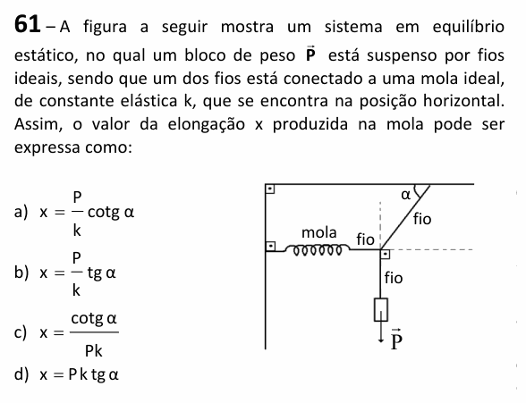 Enunciado da questão 61 de Física do EEAR 2025 (CFS 2)