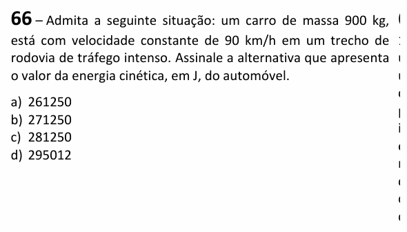 Enunciado da questão 66 de Física do EEAR 2025 (CFS 2)
