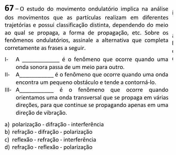 Enunciado da questão 67 de Física do EEAR 2025 (CFS 2)