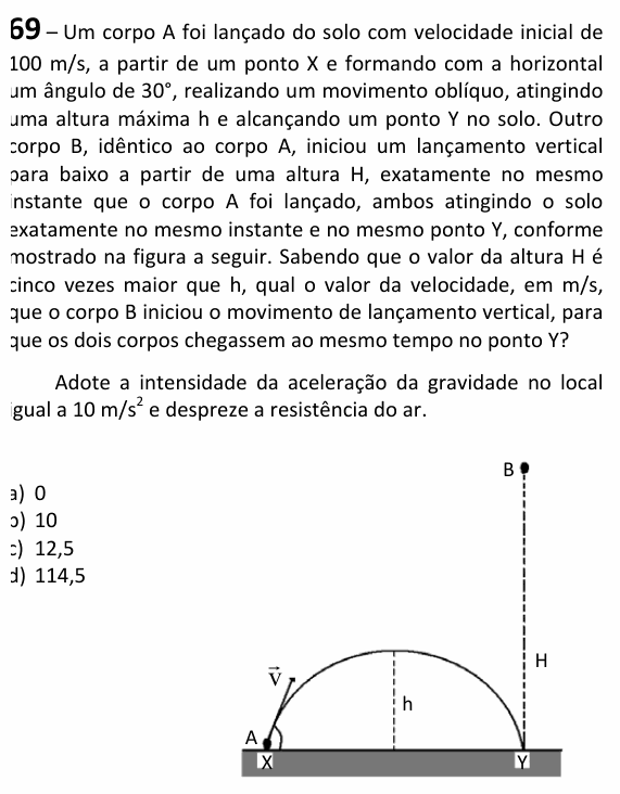 Enunciado da questão 69 de Física do EEAR 2025 (CFS 2)