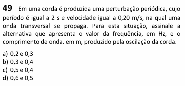 Enunciado da questão 49 de Física do EEAR 2026 (CFS 2)