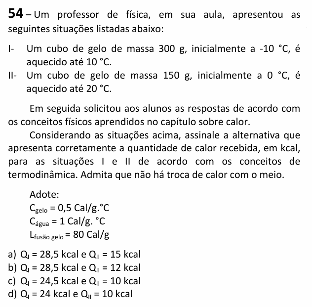Enunciado da questão 54 de Física do EEAR 2026 (CFS 2)