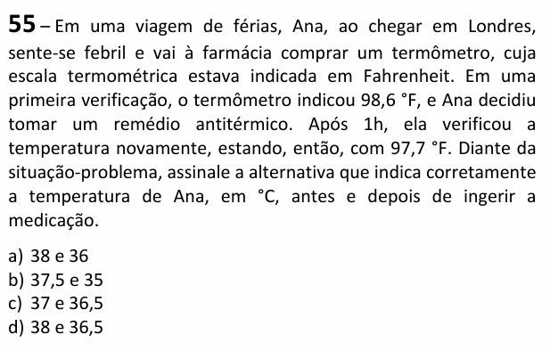 Enunciado da questão 55 de Física do EEAR 2026 (CFS 2)