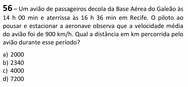 Enunciado da questão 56 de Física do EEAR 2026 (CFS 2)