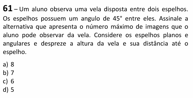 Enunciado da questão 61 de Física do EEAR 2026 (CFS 2)