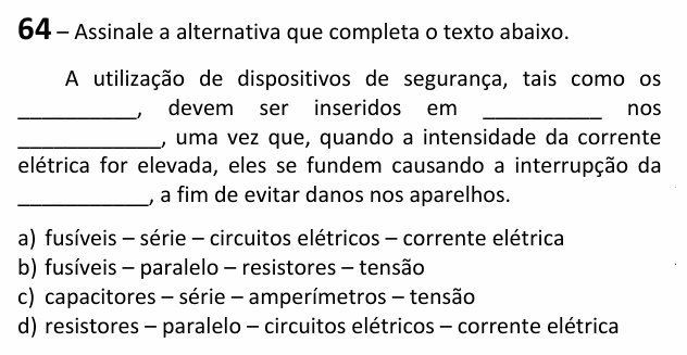 Enunciado da questão 64 de Física do EEAR 2026 (CFS 2)