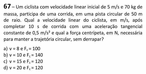 Enunciado da questão 67 de Física do EEAR 2026 (CFS 2)