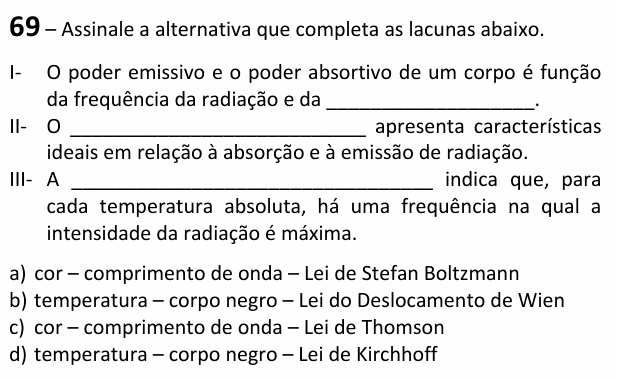 Enunciado da questão 69 de Física do EEAR 2026 (CFS 2)