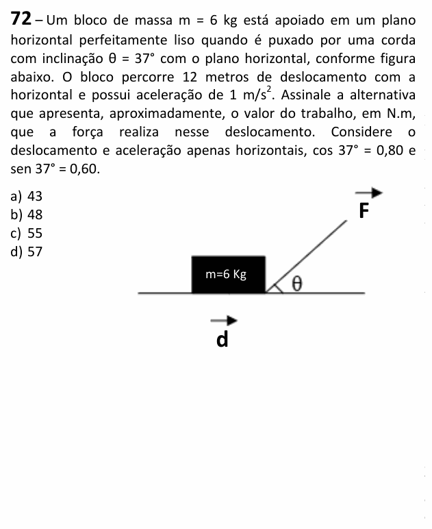 Enunciado da questão 72 de Física do EEAR 2026 (CFS 2)