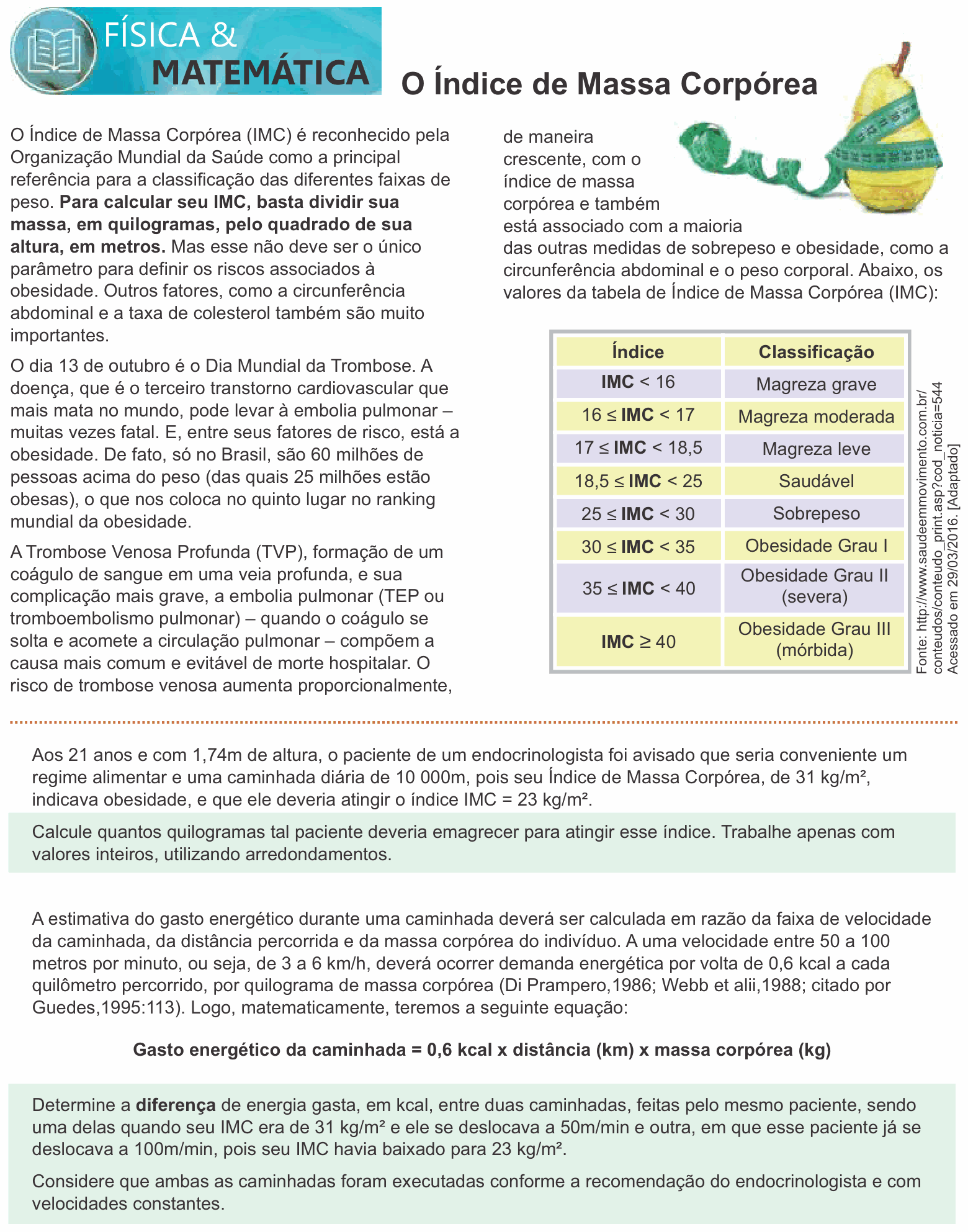 Enunciado da questão 1 de Física do Einstein 2016 (Inverno, discursiva)