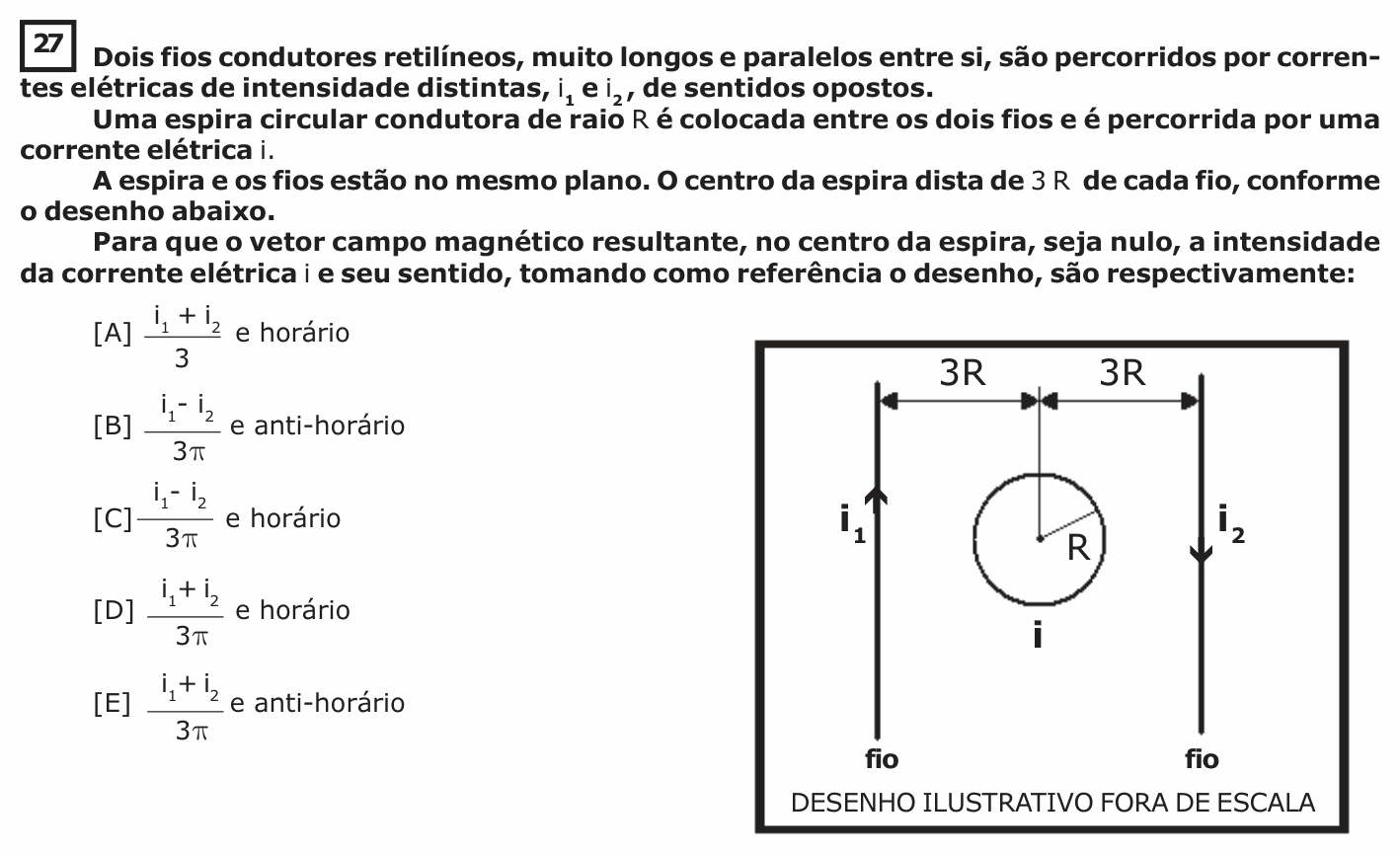 Enunciado da questão 27 de Física do EsPCEx 2016/2017