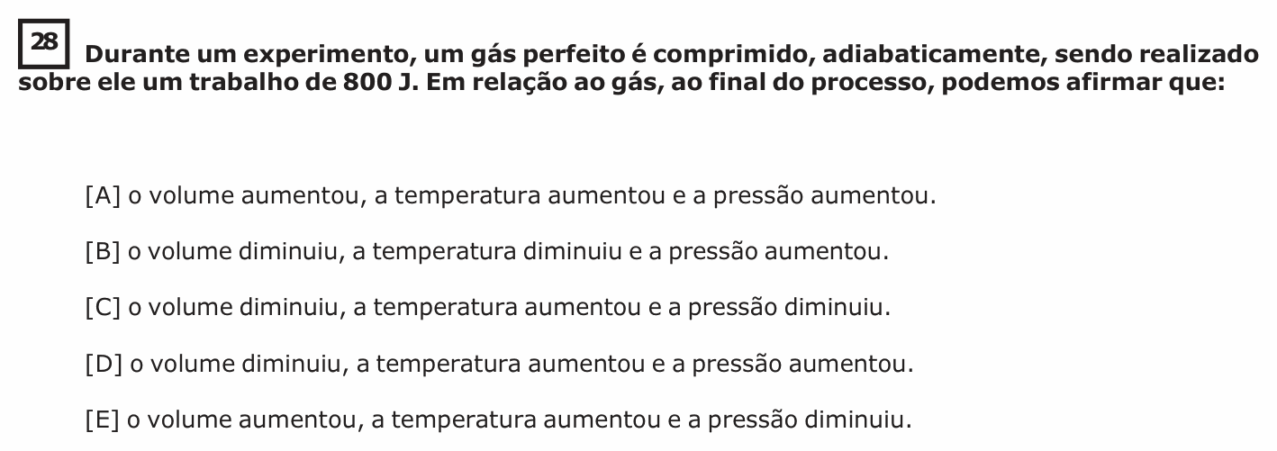 Enunciado da questão 28 de Física do EsPCEx 2016/2017