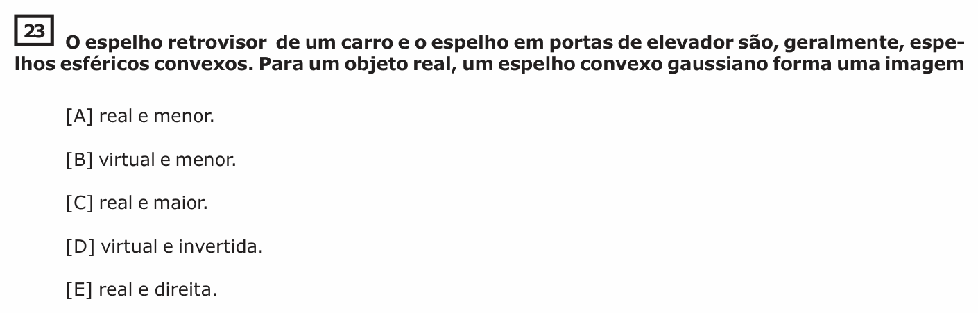 Enunciado da questão 23 de Física do EsPCEx 2017/2018