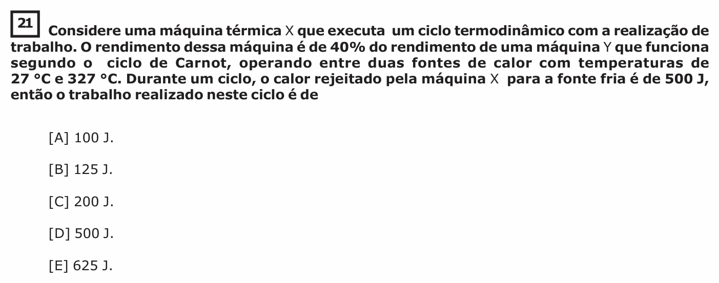 Enunciado da questão 21 de Física do EsPCEx 2018/2019