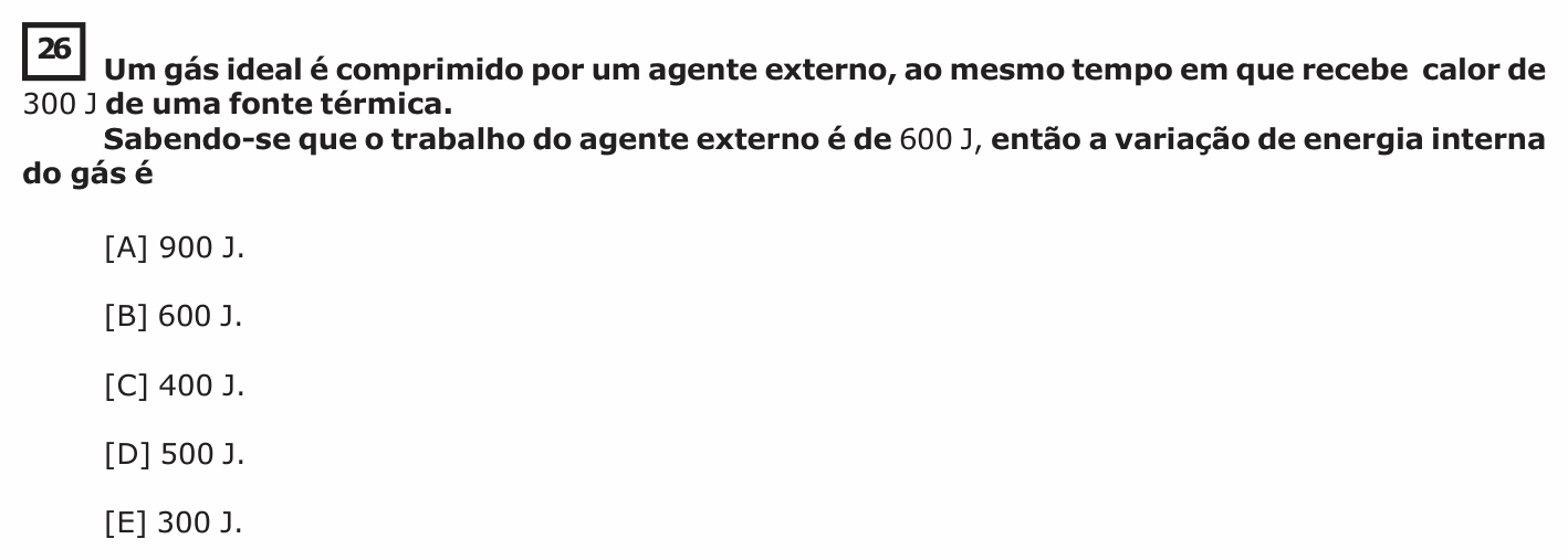 Enunciado da questão 26 de Física do EsPCEx 2019/2020