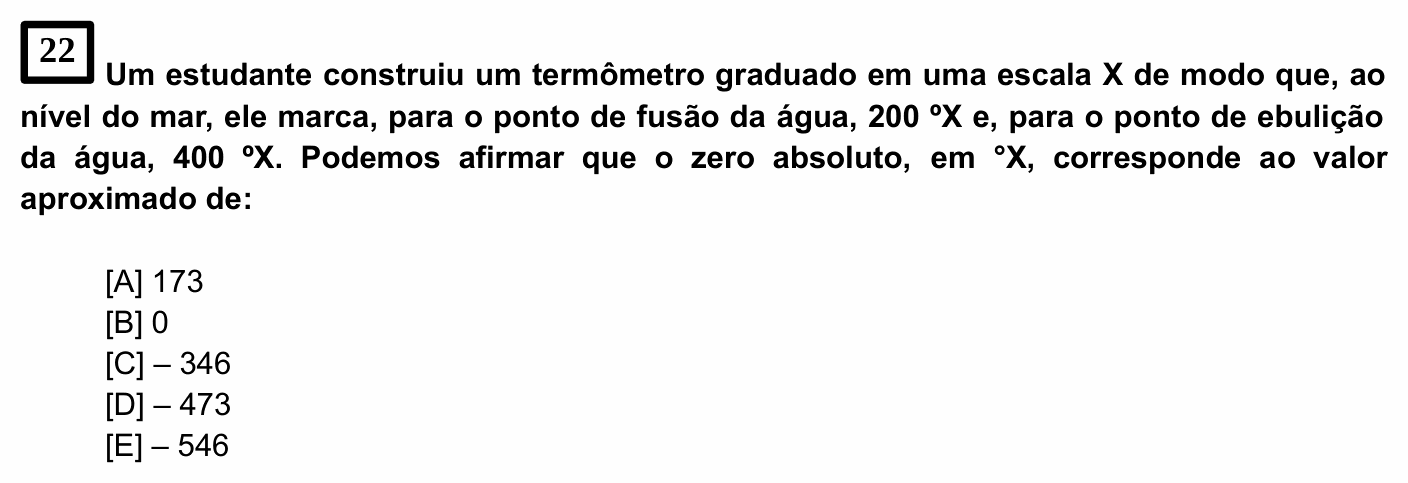 Enunciado da questão 22 de Física do EsPCEx 2021/2022