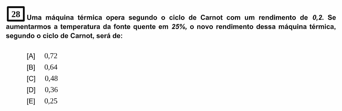 Enunciado da questão 28 de Física do EsPCEx 2023/2024