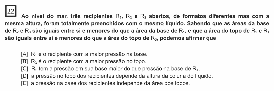Enunciado da questão 22 de Física do EsPCEx 2024/2025