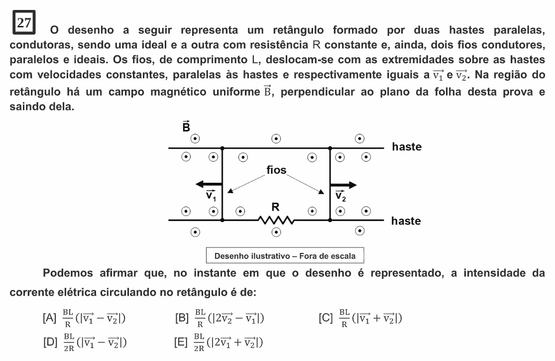 Enunciado da questão 27 de Física do EsPCEx 2024/2025