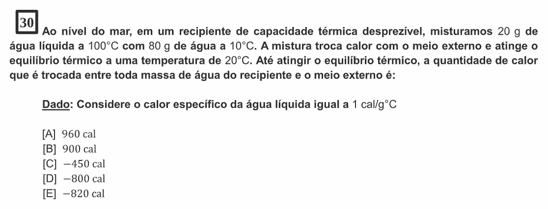 Enunciado da questão 30 de Física do EsPCEx 2024/2025
