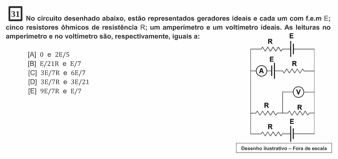 Enunciado da questão 31 de Física do EsPCEx 2024/2025