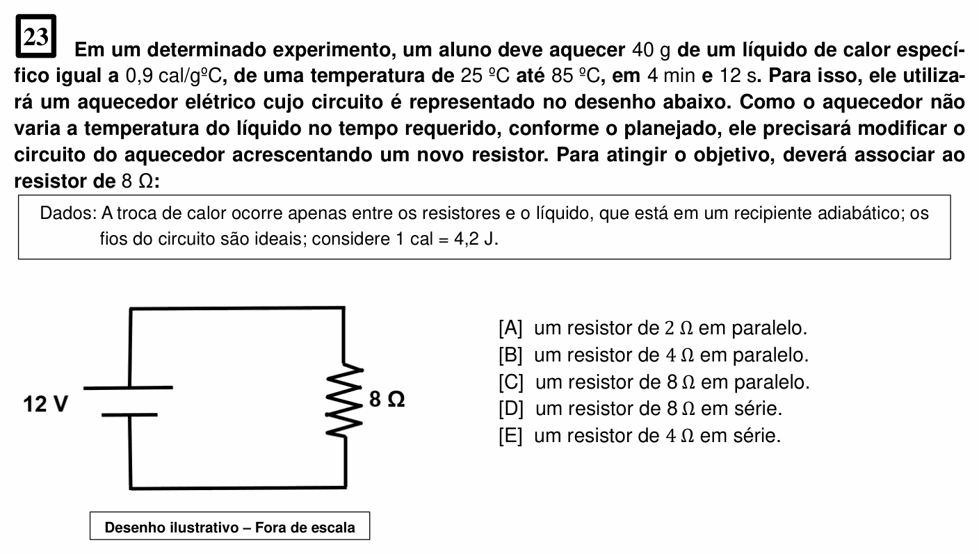 Enunciado da questão 23 de Física do EsPCEx 2025/2026