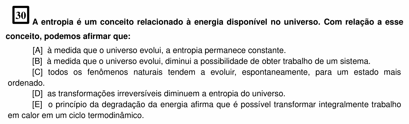 Enunciado da questão 30 de Física do EsPCEx 2025/2026