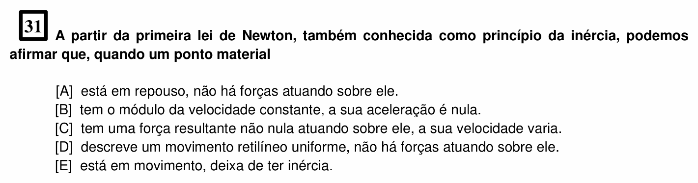 Enunciado da questão 31 de Física do EsPCEx 2025/2026