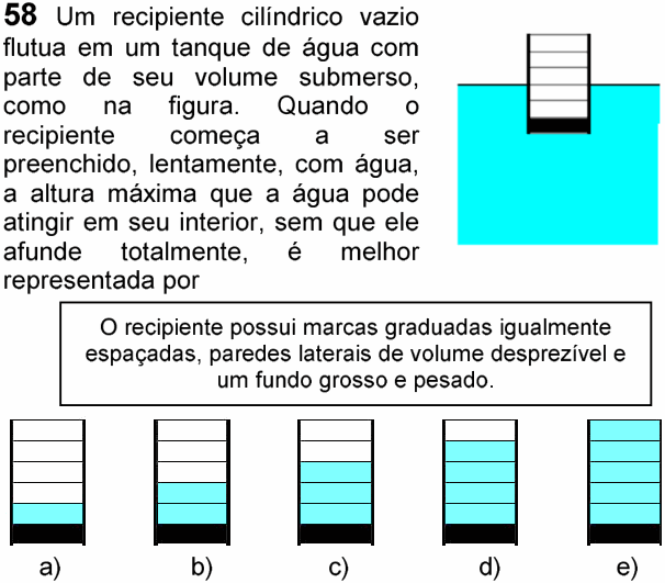 Enunciado da questão 58 de Física do FUVEST 2006