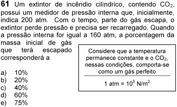 Enunciado da questão 61 de Física do FUVEST 2006