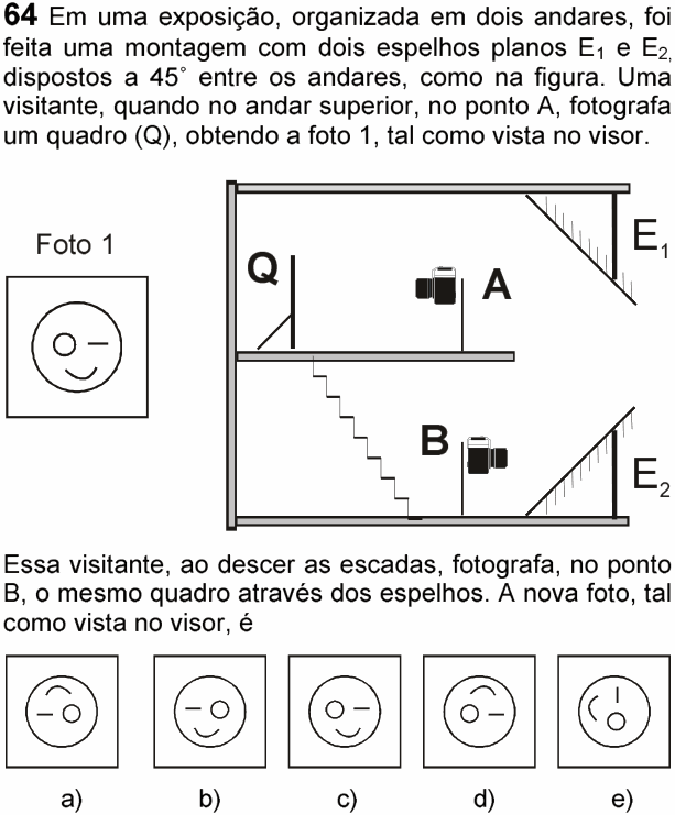 Enunciado da questão 64 de Física do FUVEST 2006