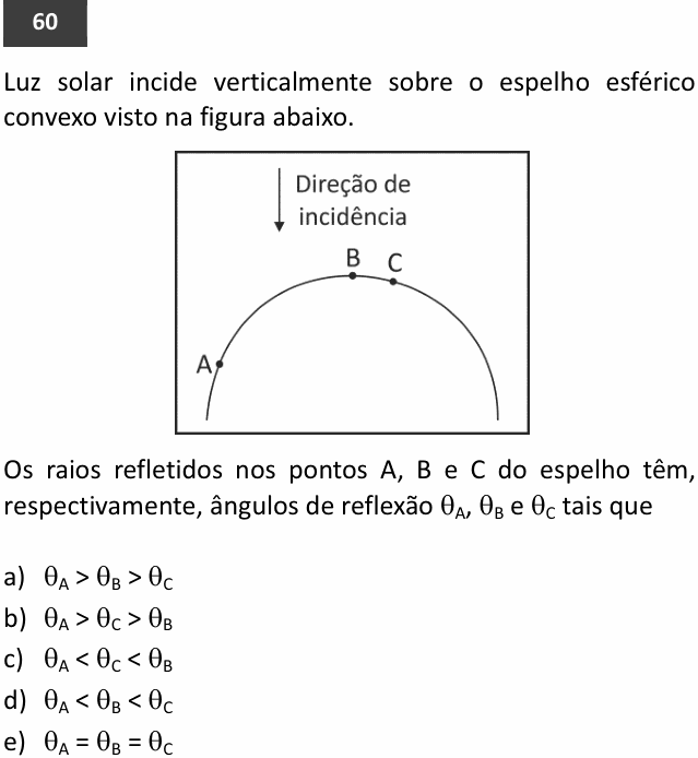 Enunciado da questão 60 de Física do FUVEST 2015