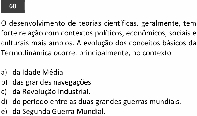 Enunciado da questão 68 de Física do FUVEST 2015