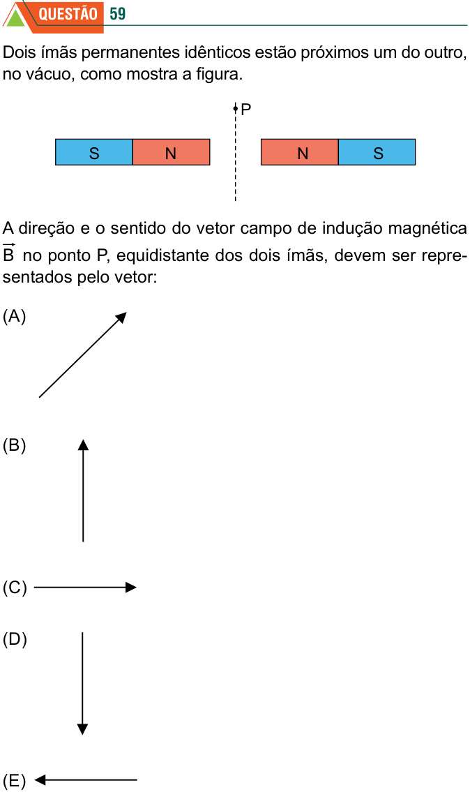 Enunciado da questão 59 de Física do FMABC 2022