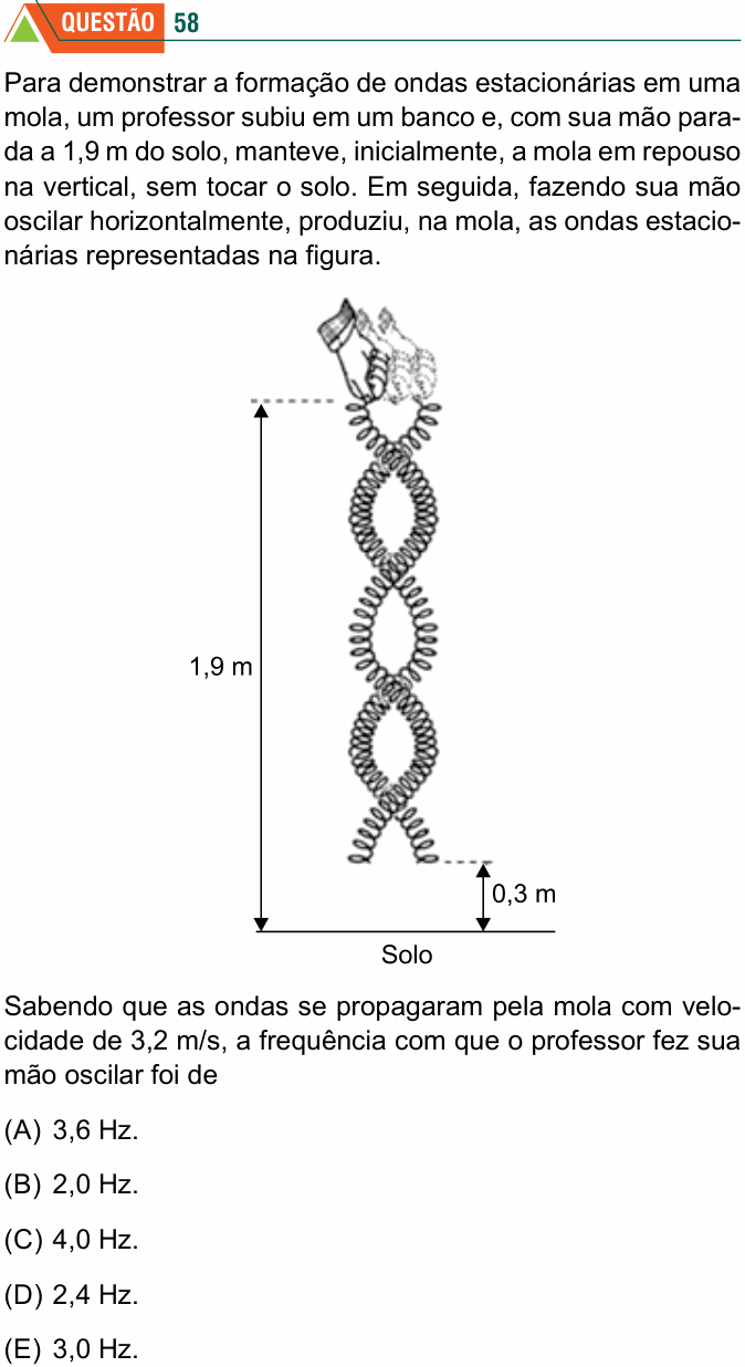 Enunciado da questão 58 de Física do FMABC 2023
