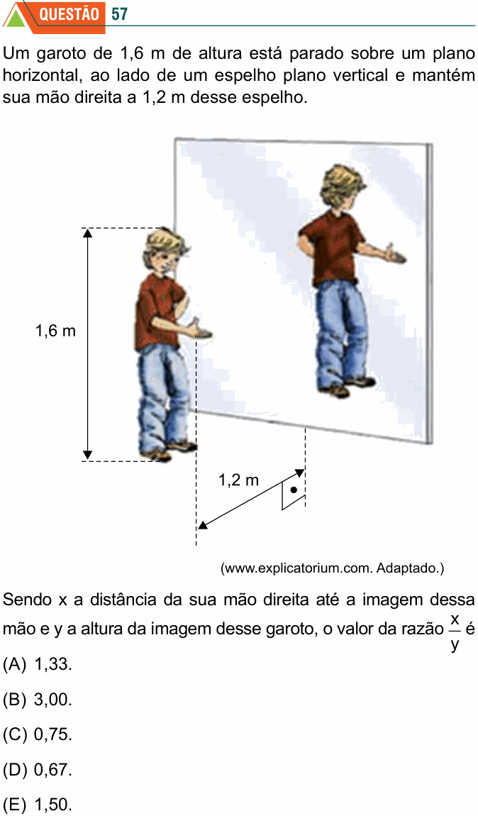 Enunciado da questão 57 de Física do FMABC 2024