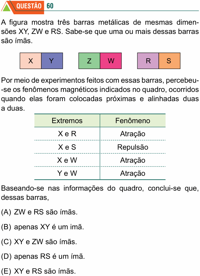 Enunciado da questão 60 de Física do FMABC 2024