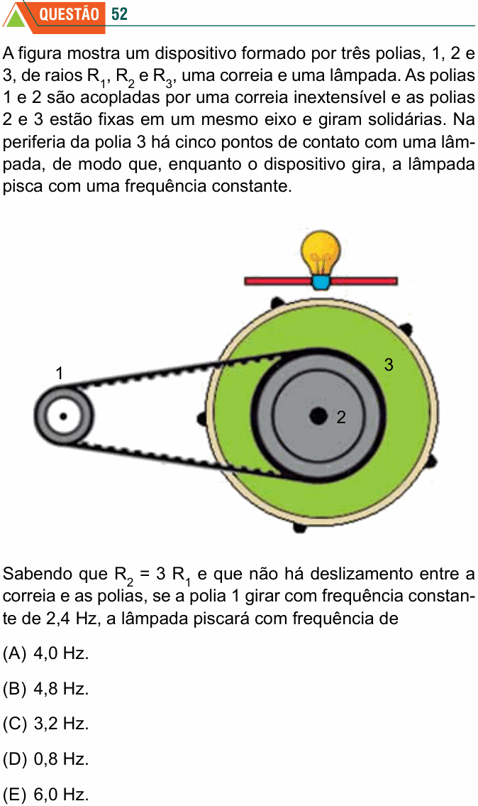 Enunciado da questão 52 de Física do FMABC 2025