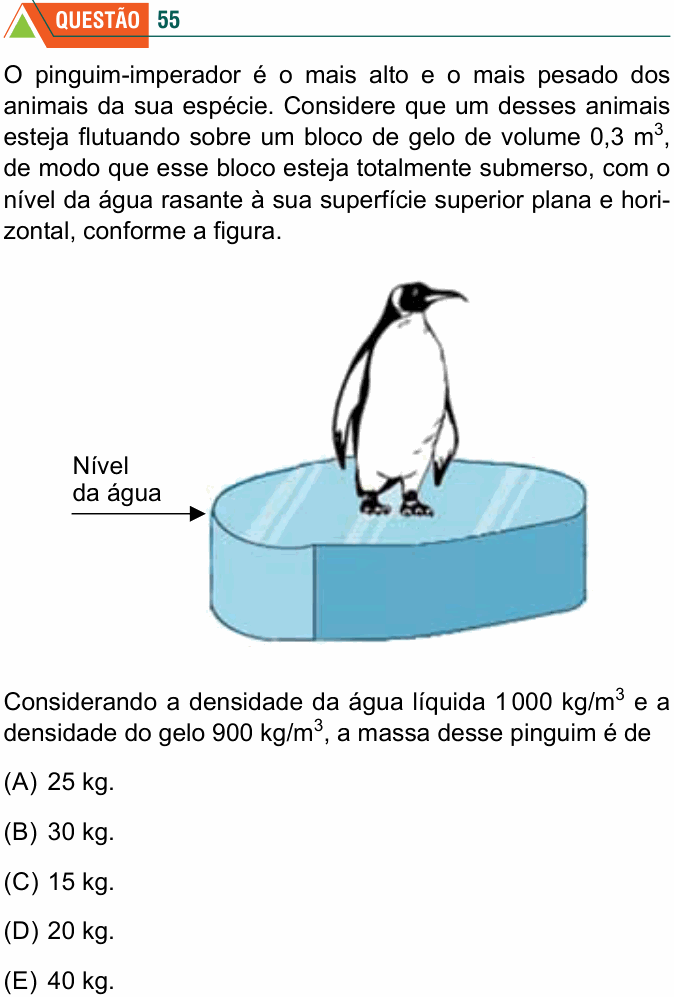 Enunciado da questão 55 de Física do FMABC 2025