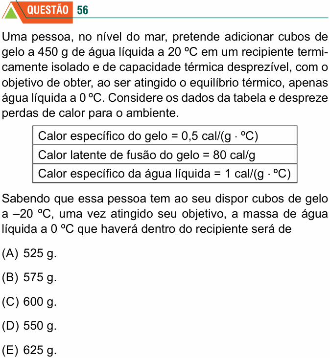 Enunciado da questão 56 de Física do FMABC 2025